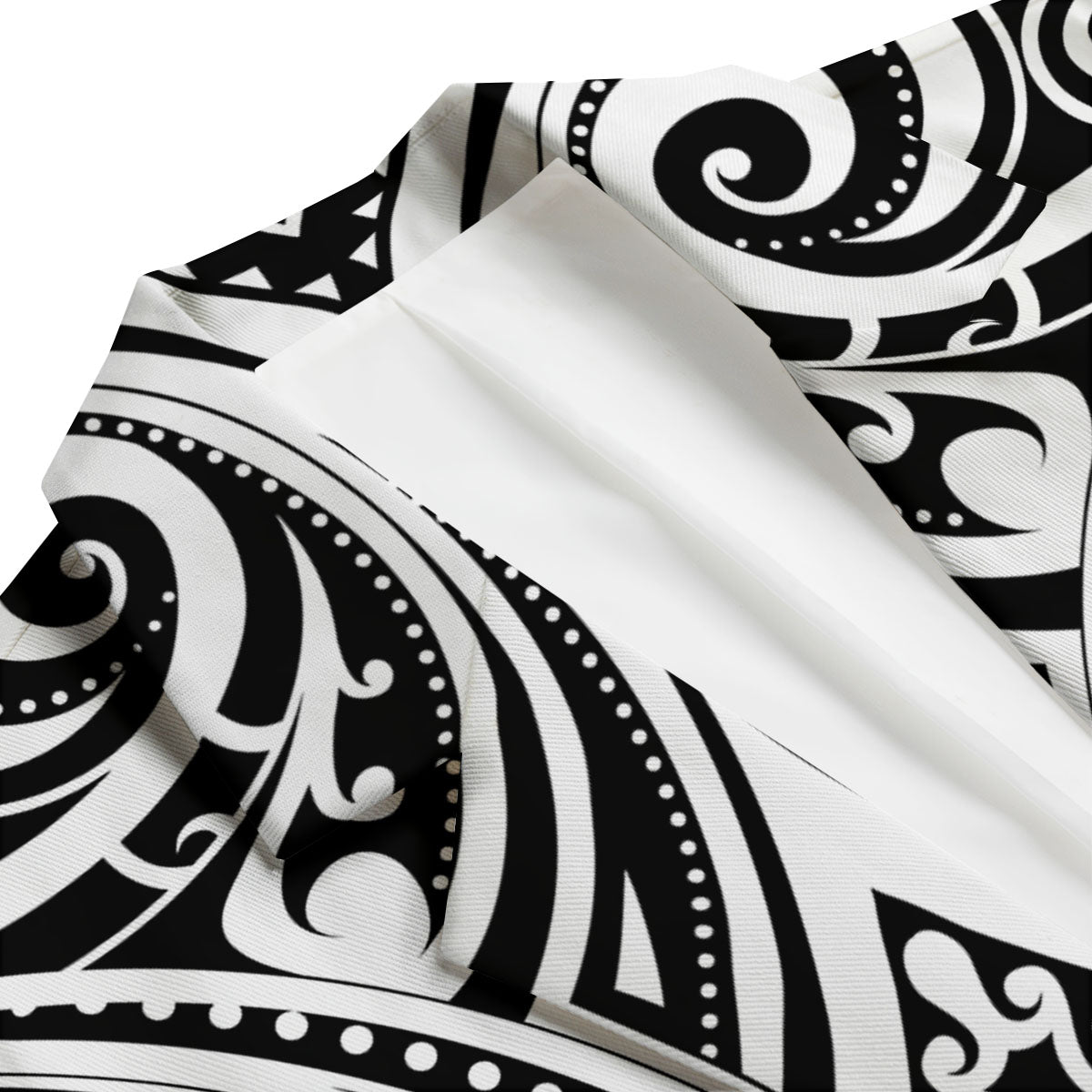 Maori Tattoo White And Black Print Men's Blazer-grizzshop