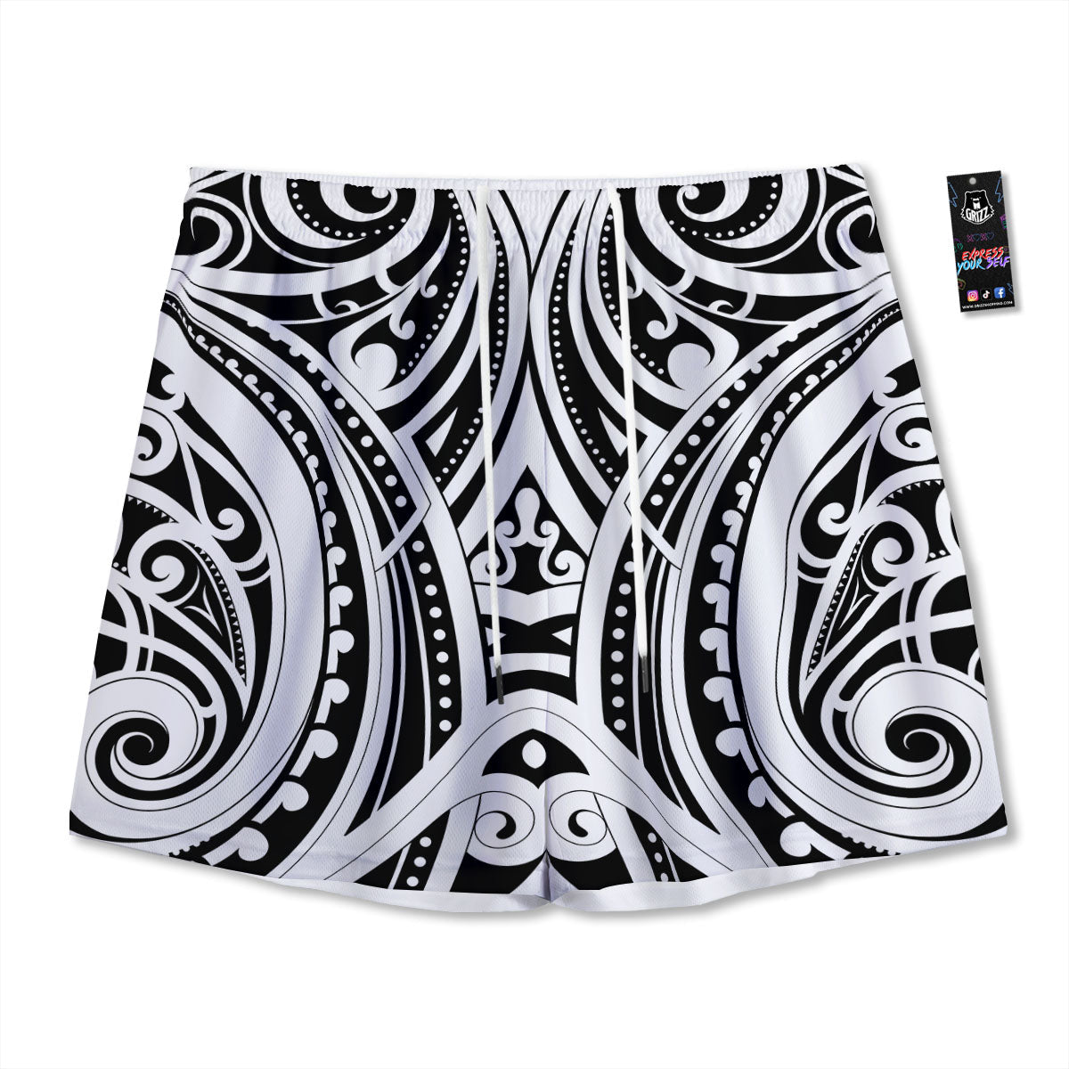 Moving Illusion Optical Green Flower Mesh Shorts