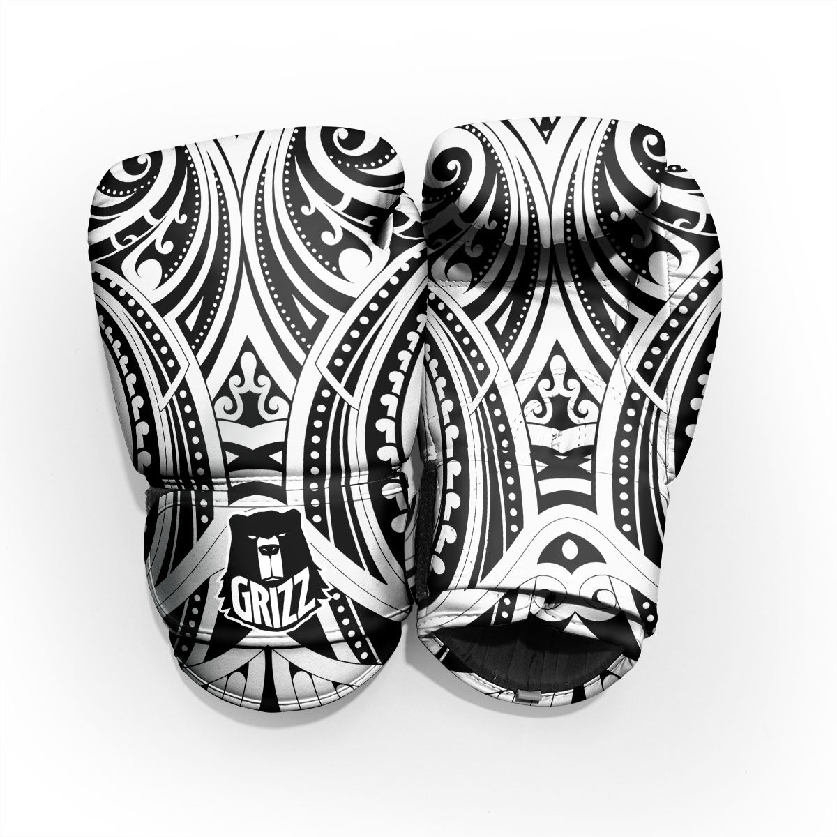 Maori Tattoo White And Black Print Pro Boxing Glove