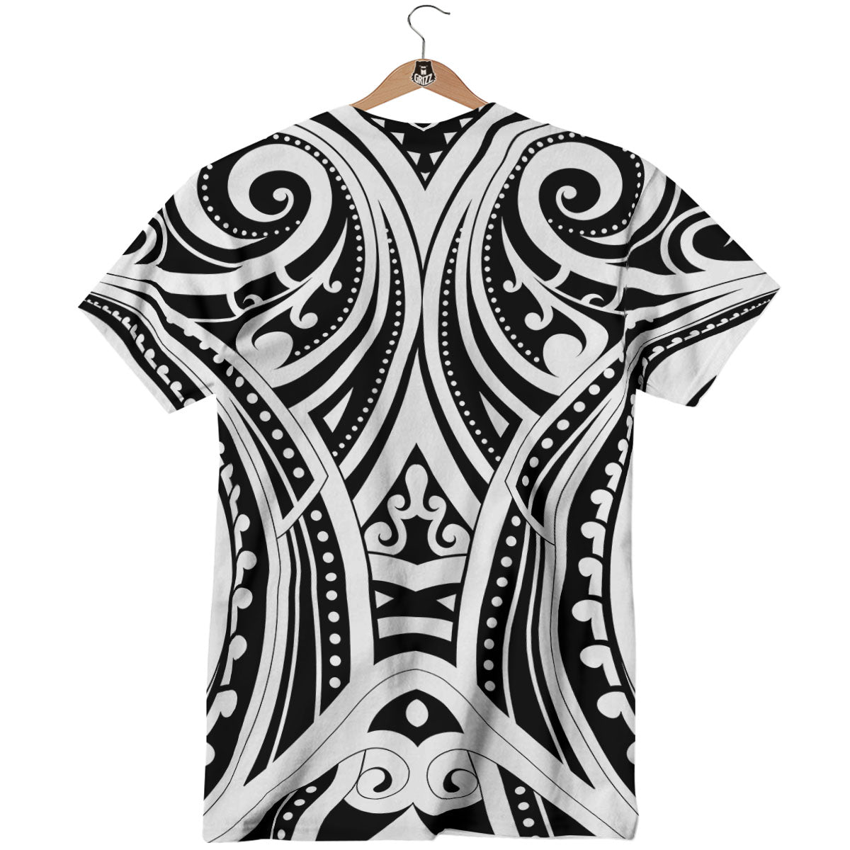 Maori Tattoo White And Black Print T-Shirt-grizzshop