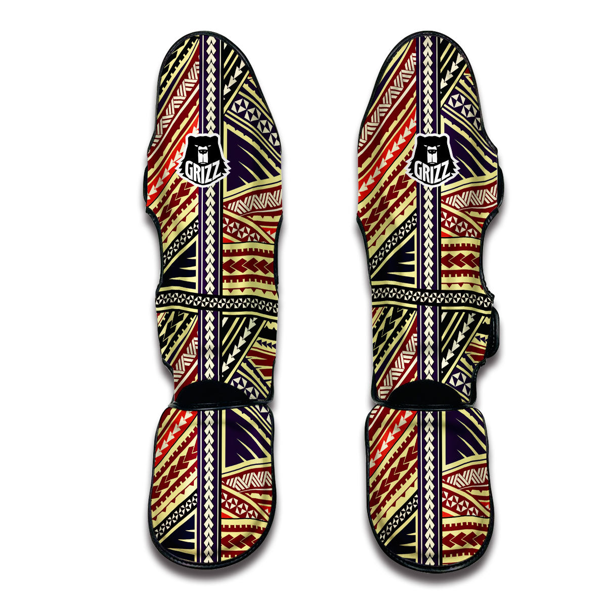 Maori Tribal Muay Thai Shin Guards-grizzshop