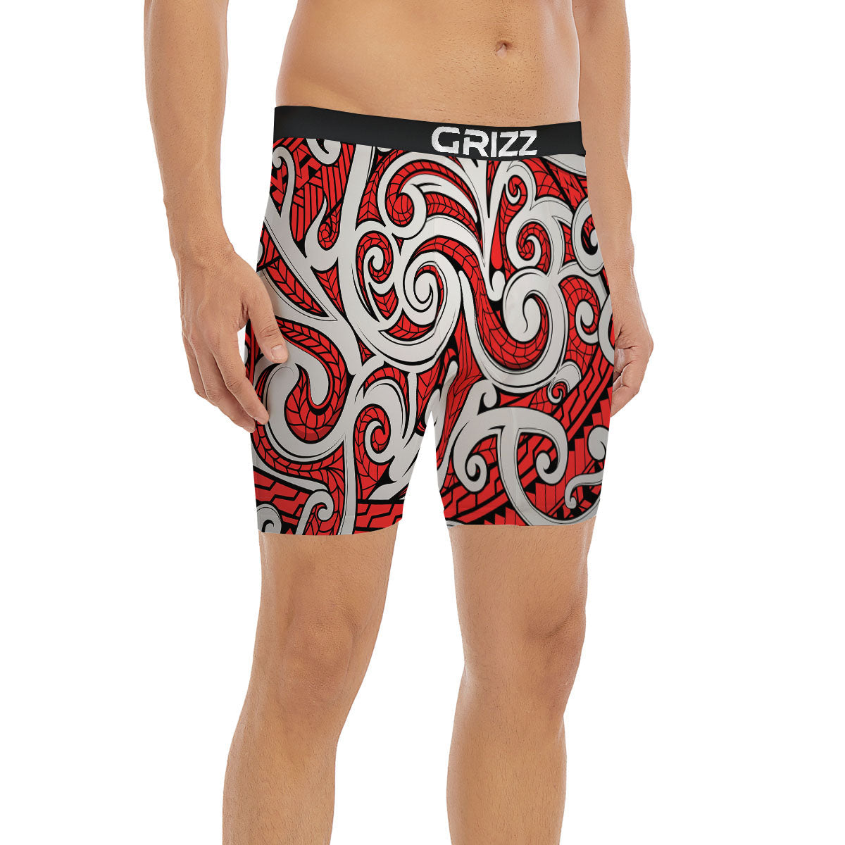 Maori Tribal Polynesian Kowhaiwhai Print Boxer Briefs-grizzshop