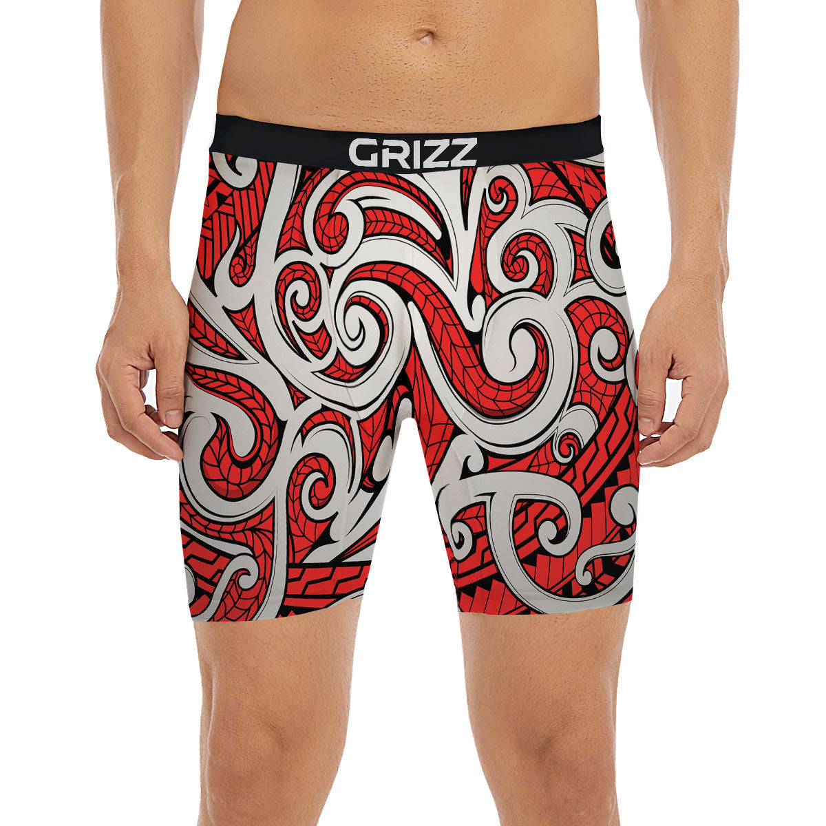 Maori Tribal Polynesian Kowhaiwhai Print Boxer Briefs-grizzshop