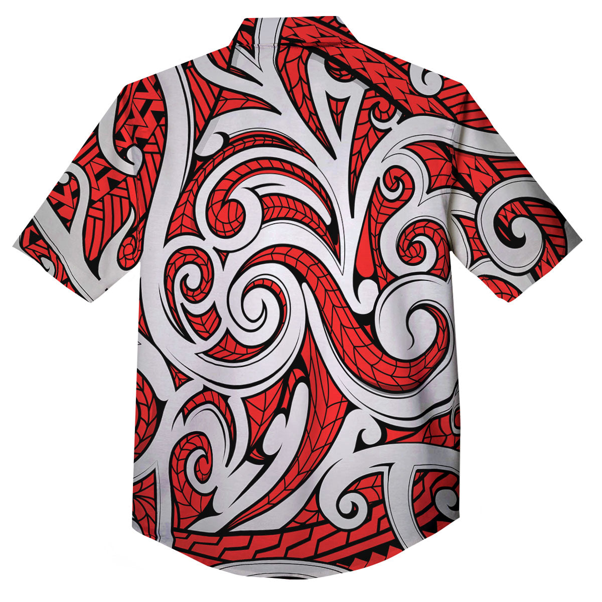 Maori Tribal Polynesian Kowhaiwhai Print Button Up Shirt-grizzshop