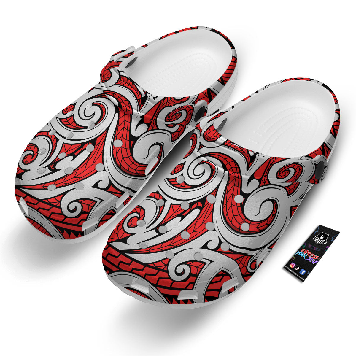 Maori Tribal Polynesian Kowhaiwhai Print Clog-grizzshop