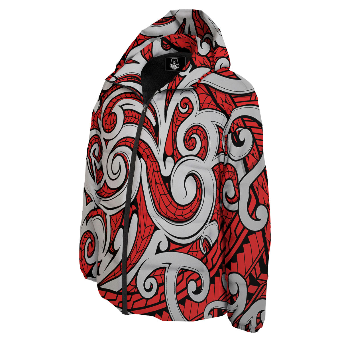 Maori Tribal Polynesian Kowhaiwhai Print Down Jacket-grizzshop