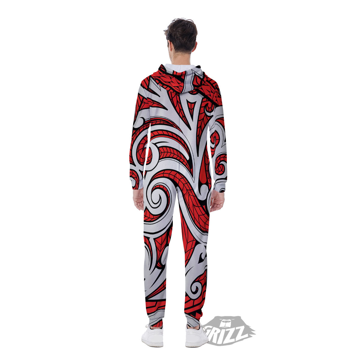 Maori Tribal Polynesian Kowhaiwhai Print Men's Jumpsuit-grizzshop