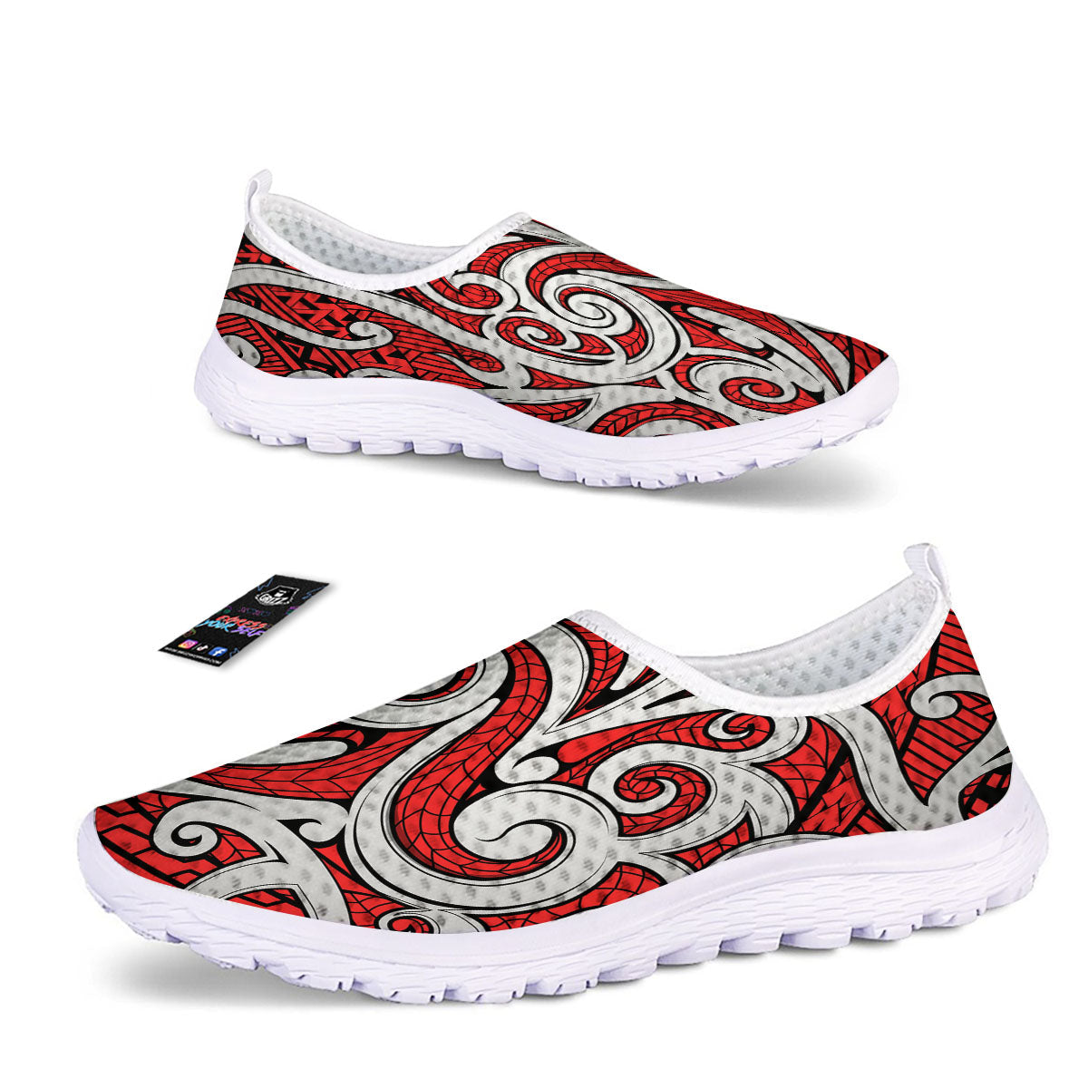 Maori Tribal Polynesian Kowhaiwhai Print Nurse Shoes-grizzshop