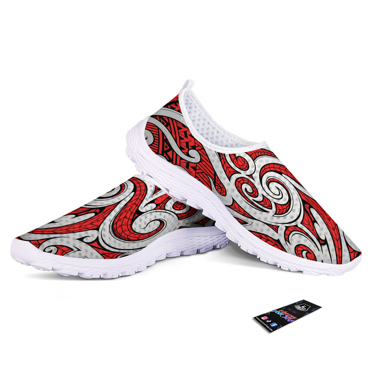 Maori Tribal Polynesian Kowhaiwhai Print Nurse Shoes-grizzshop