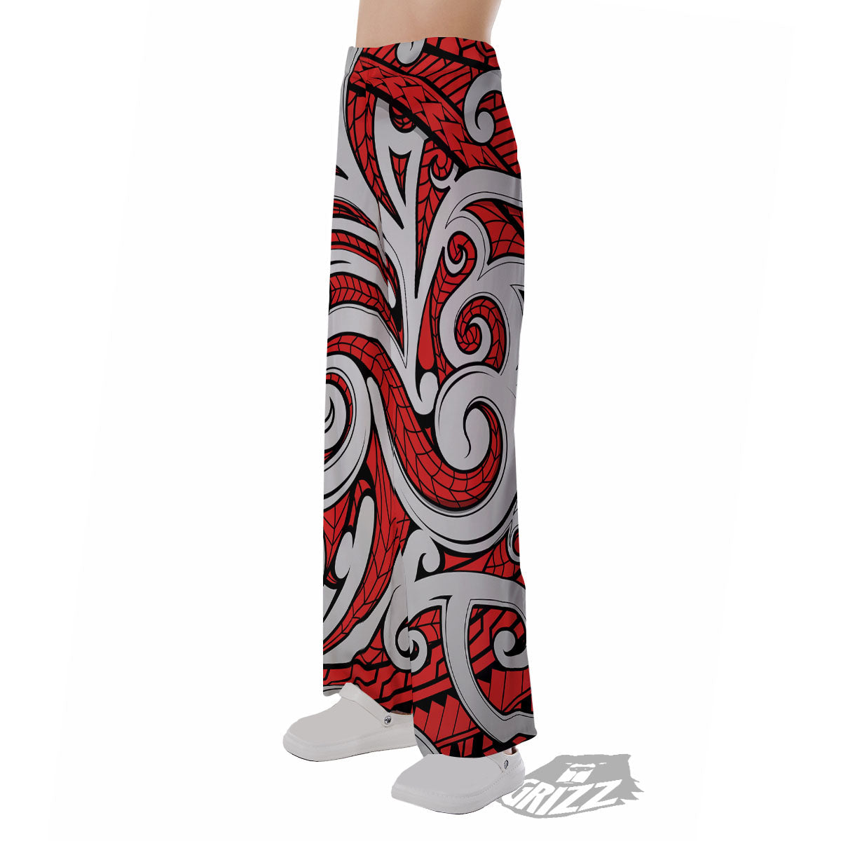 Maori Tribal Polynesian Kowhaiwhai Print Pajama Pants-grizzshop