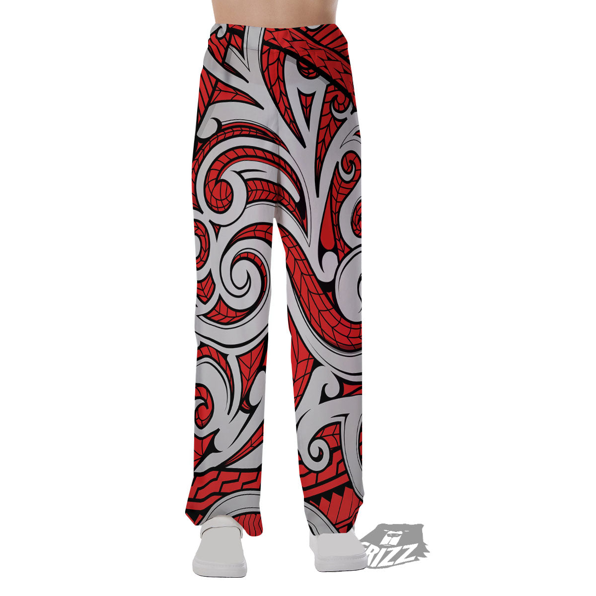 Maori Tribal Polynesian Kowhaiwhai Print Pajama Pants-grizzshop