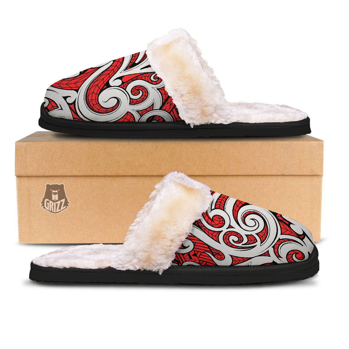 Maori Tribal Polynesian Kowhaiwhai Print Slippers-grizzshop