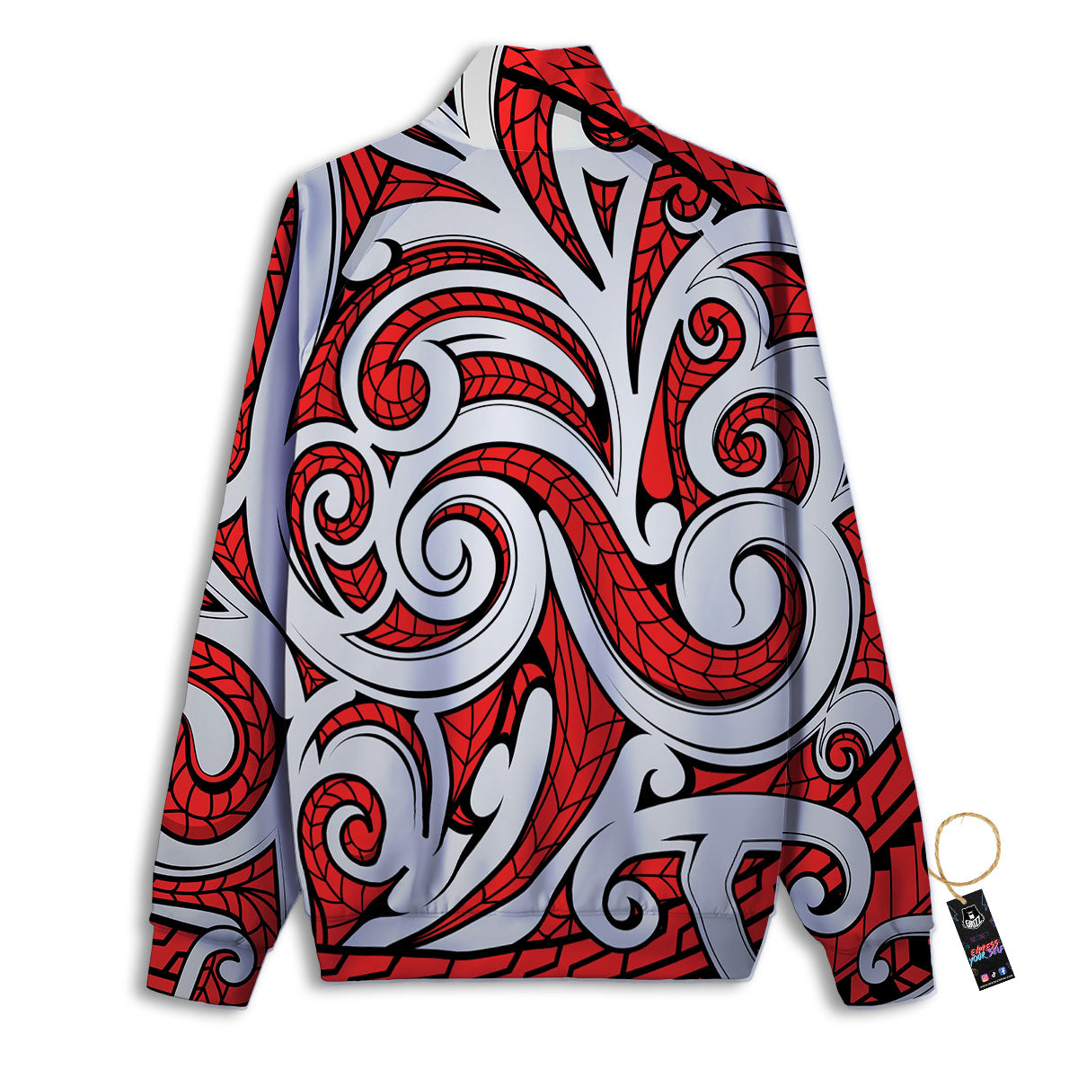 Maori Tribal Polynesian Kowhaiwhai Print Track Jacket-grizzshop