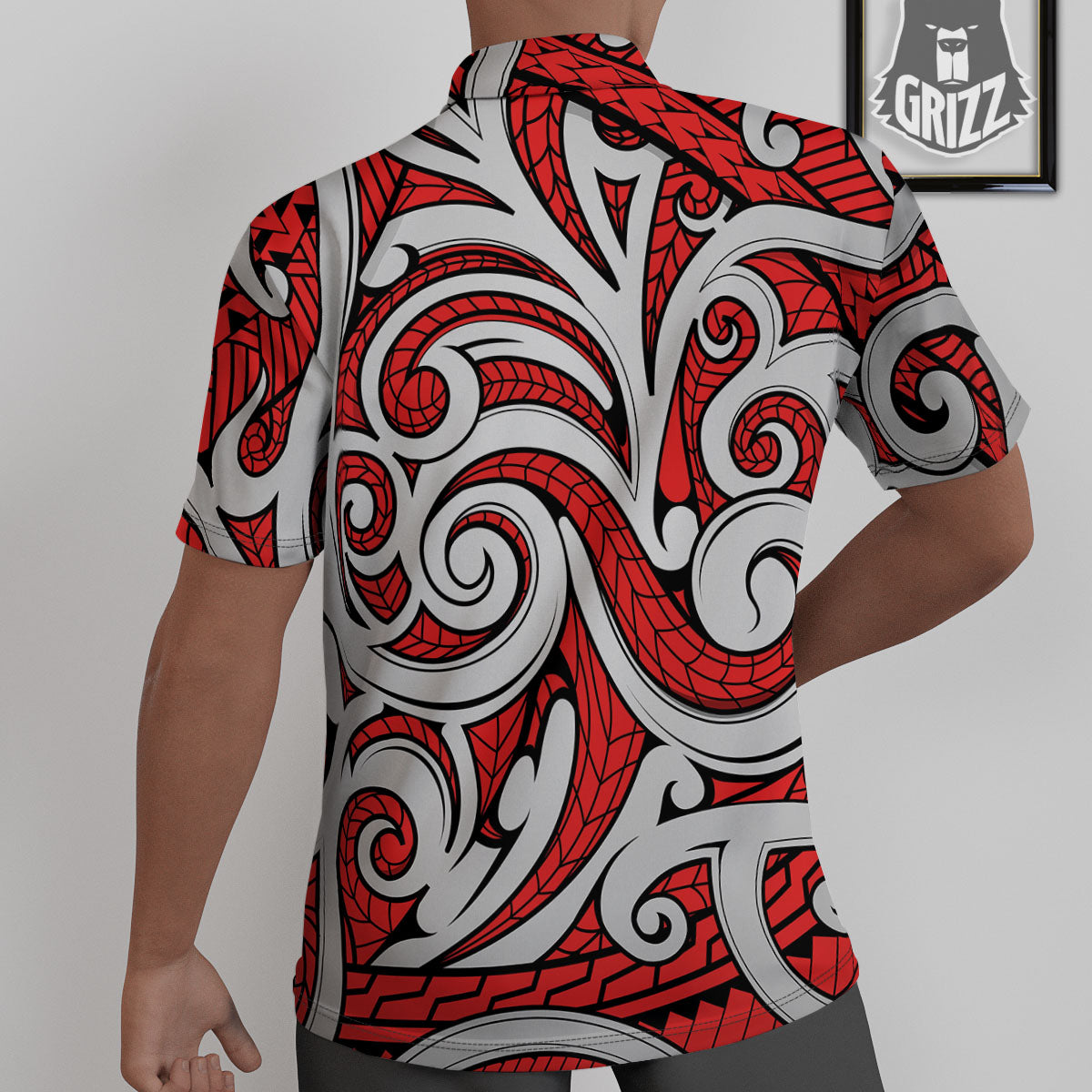 Maori Tribal Polynesian Kowhaiwhai Print Untucked Shirts-grizzshop
