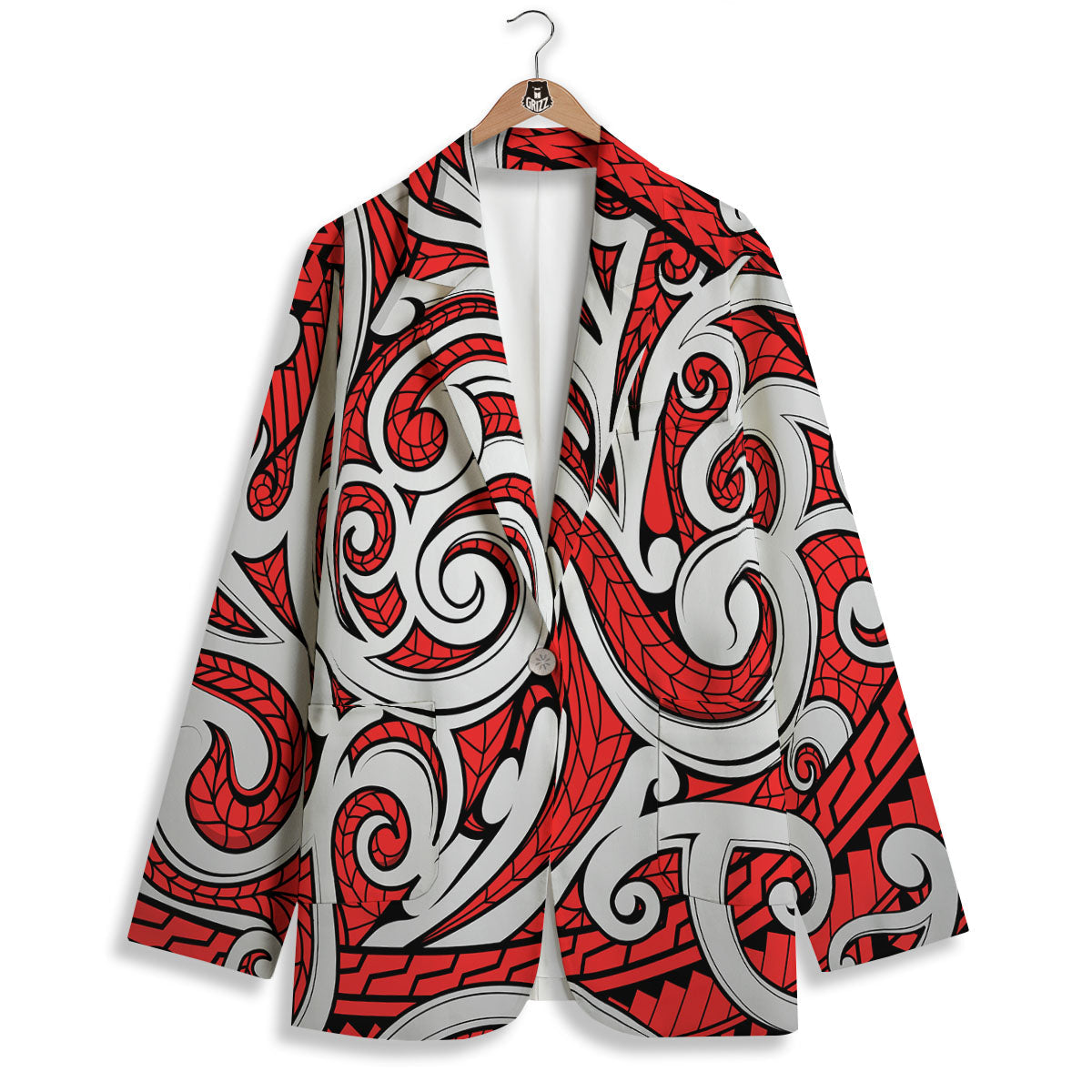 Maori Tribal Polynesian Kowhaiwhai Print Women's Blazer-grizzshop