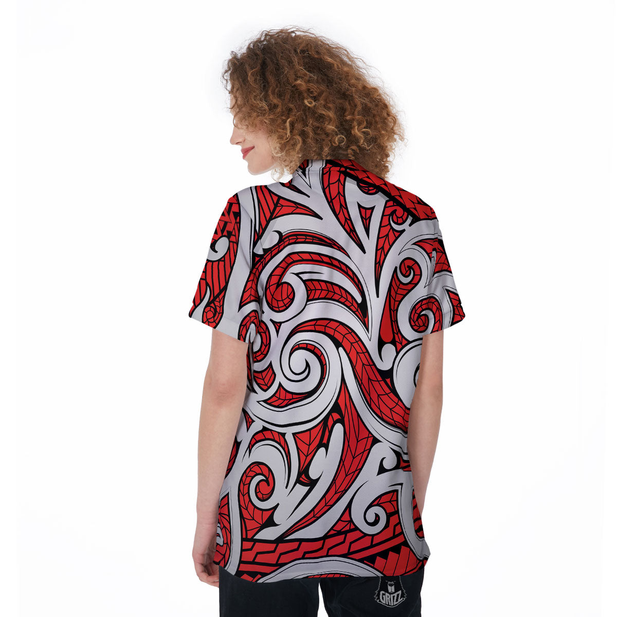 Maori Tribal Polynesian Kowhaiwhai Print Women's Golf Shirts-grizzshop
