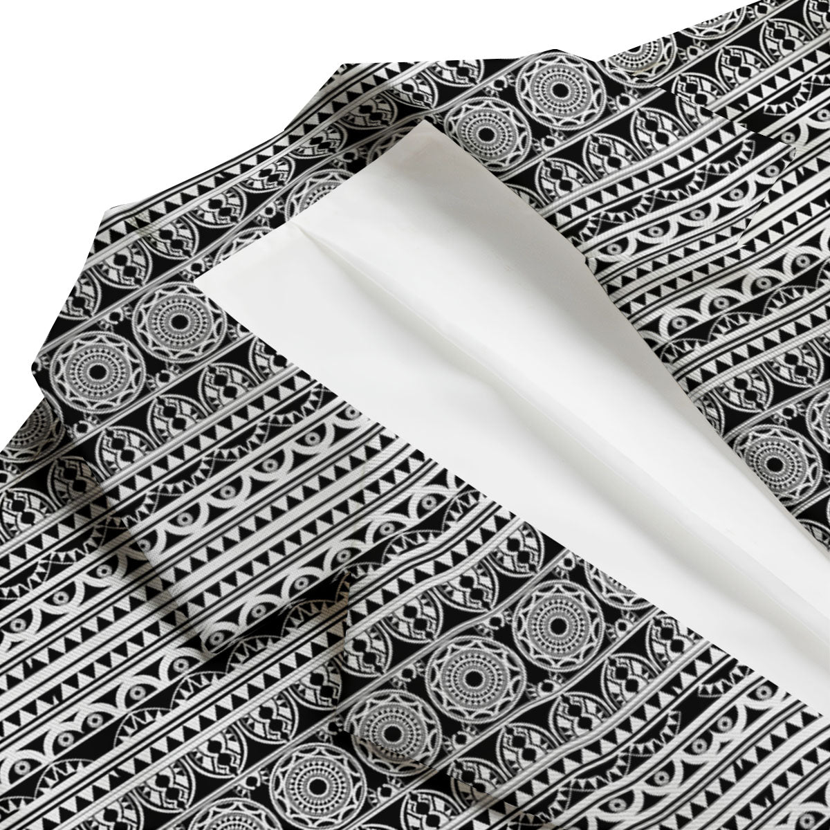 Maori Tribal White And Black Print Men's Blazer-grizzshop