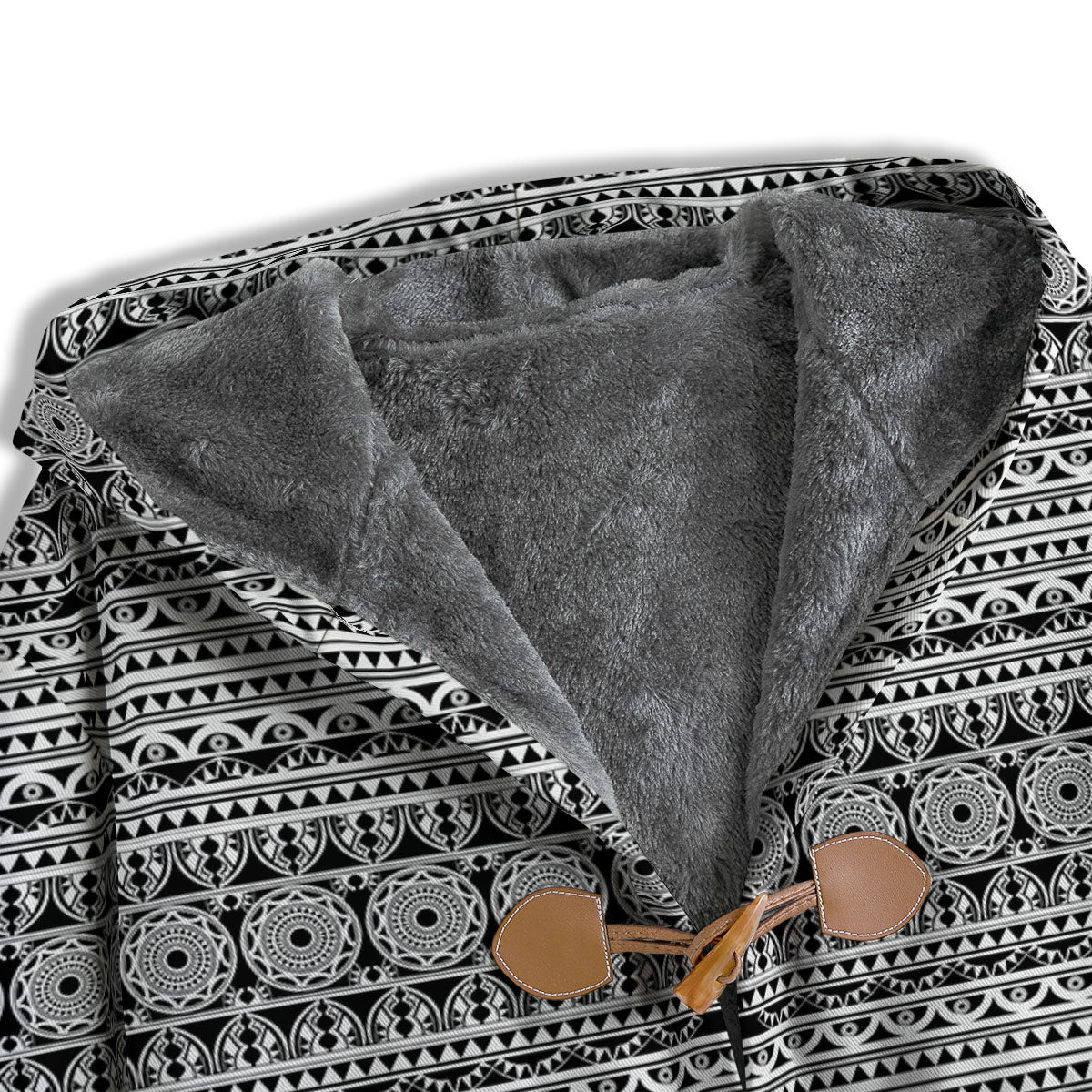 Maori Tribal White And Black Print Men's Windbreaker Jacket-grizzshop