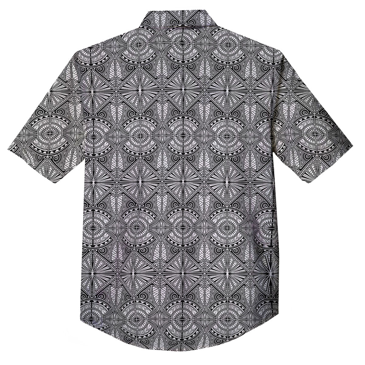 Maori White And Black Print Pattern Button Up Shirt-grizzshop