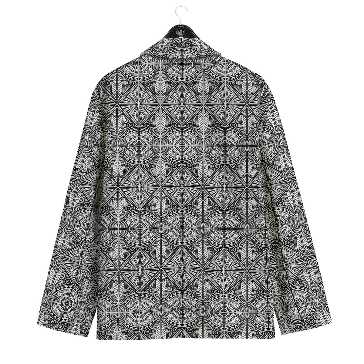 Maori White And Black Print Pattern Men's Sport Coat-grizzshop
