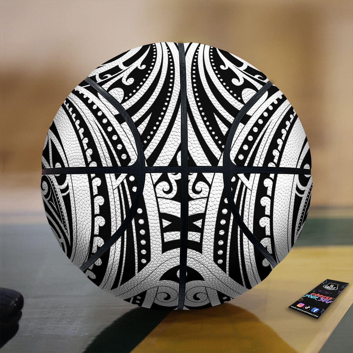 Maori Tattoo White And Black Print Basketball