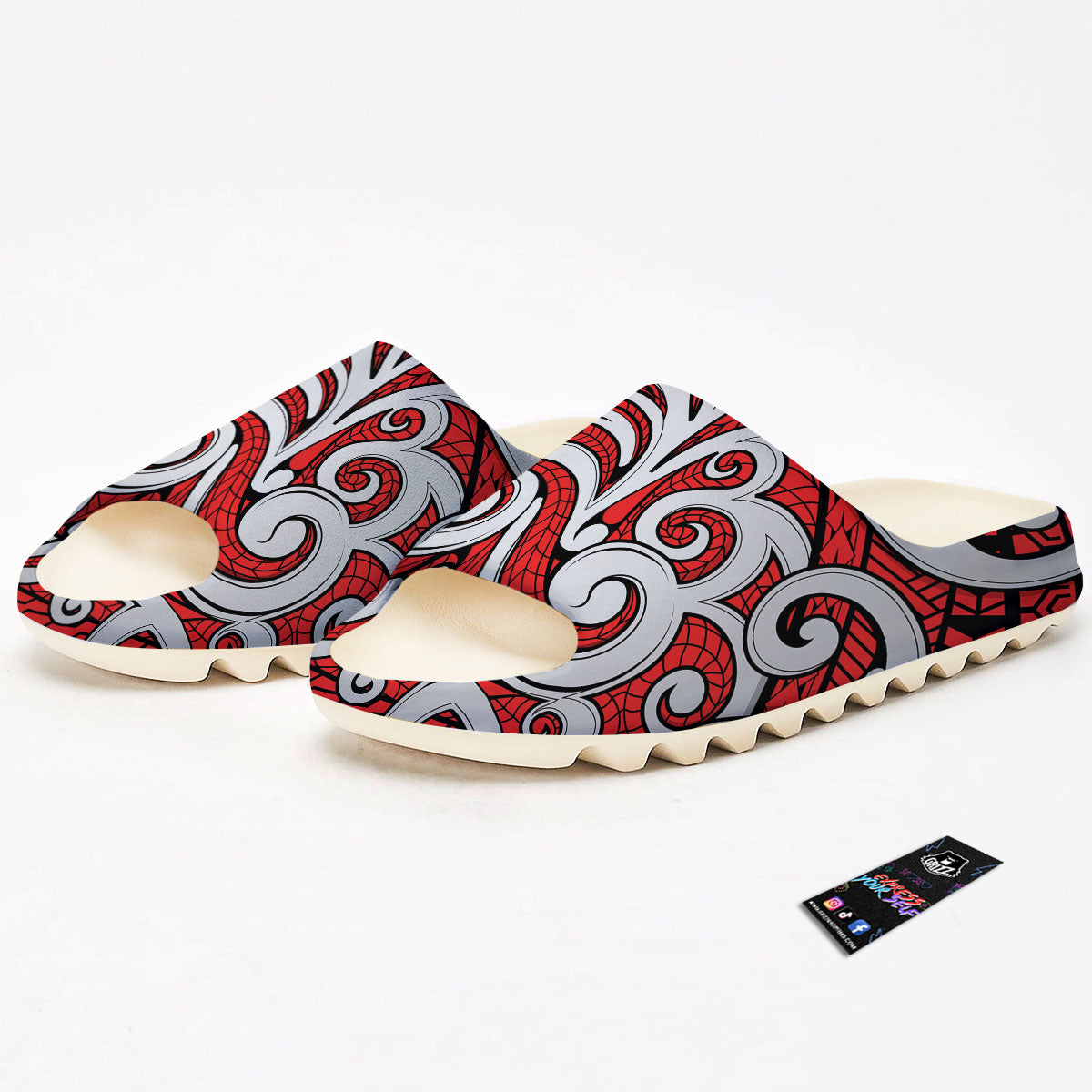 Maori Tribal Polynesian Kowhaiwhai Print Sandals-grizzshop