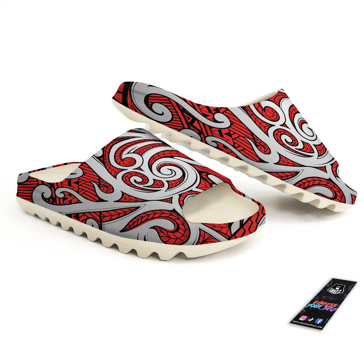 Maori Tribal Polynesian Kowhaiwhai Print Sandals-grizzshop