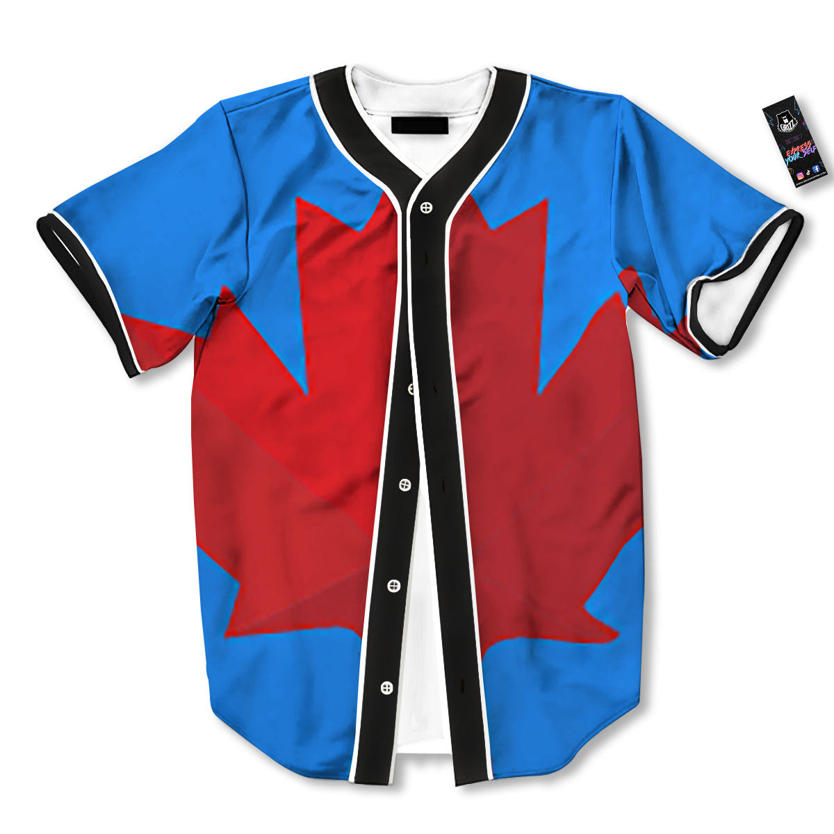 Maple Leaf Autumn Print Baseball Jersey-grizzshop