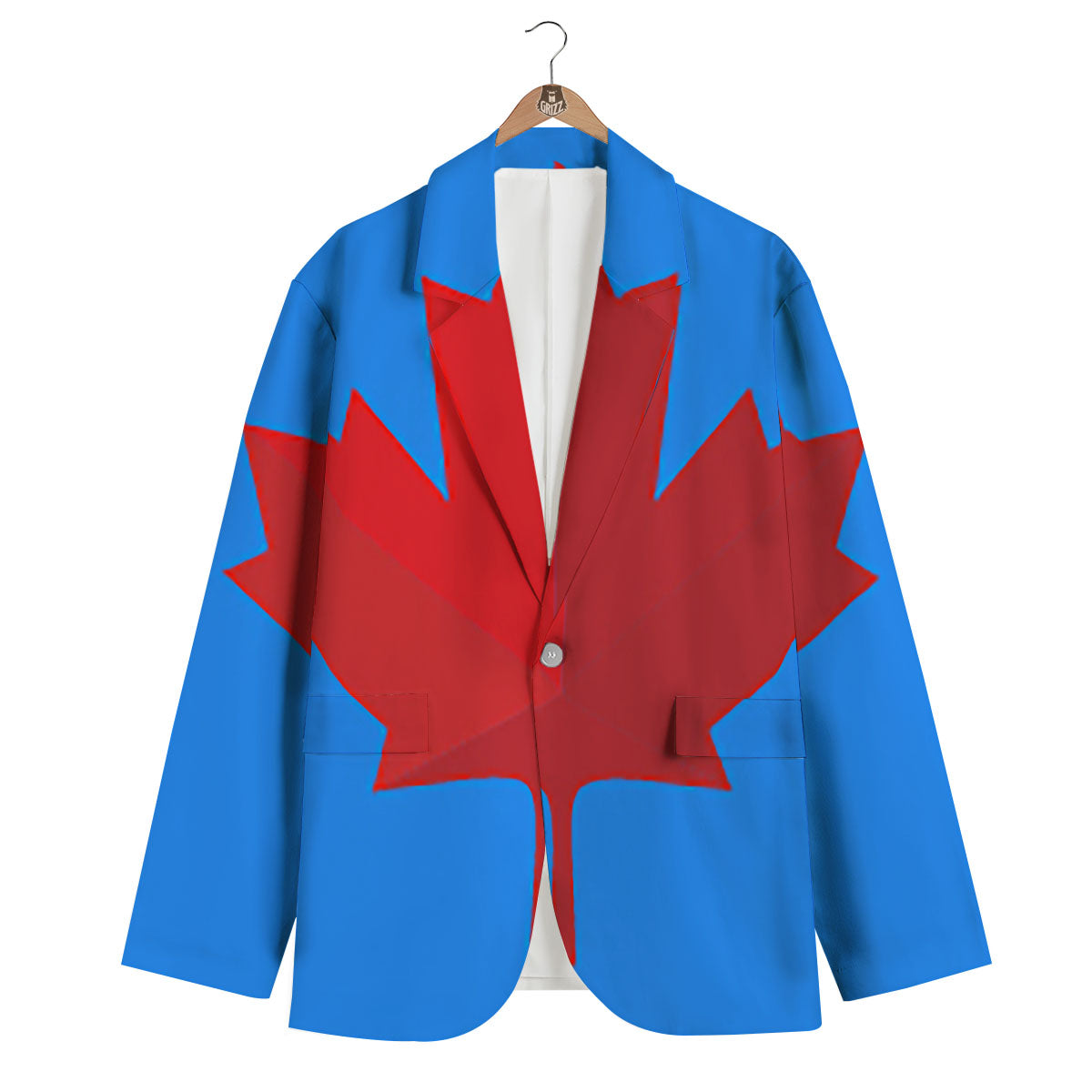 Maple Leaf Autumn Print Men's Blazer-grizzshop