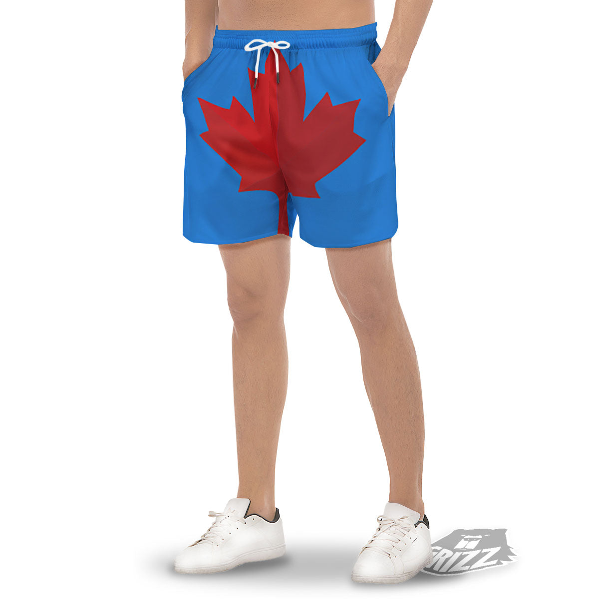 Maple Leaf Autumn Print Men's Gym Shorts-grizzshop
