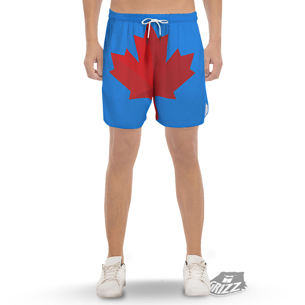 Maple Leaf Autumn Print Men's Gym Shorts-grizzshop