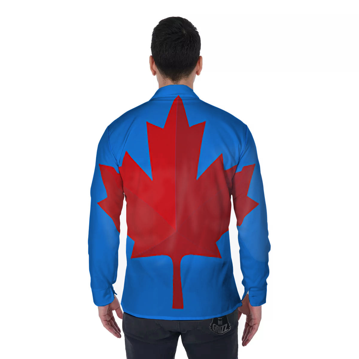Maple Leaf Autumn Print Men's Long Sleeve Shirts-grizzshop