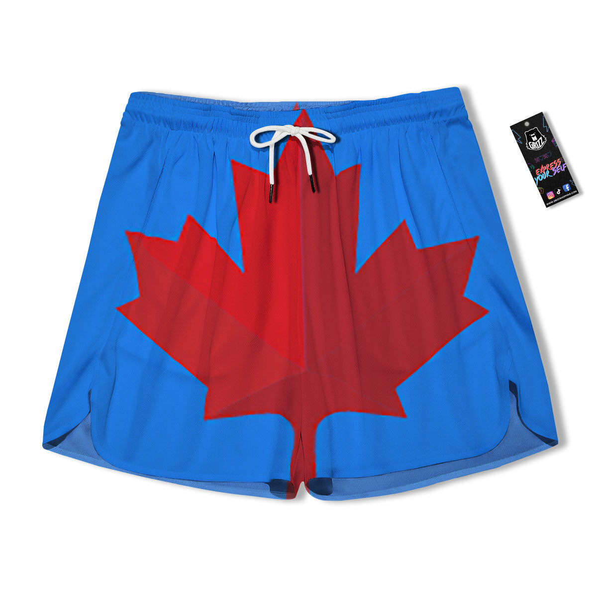 Maple Leaf Autumn Print Men's Running Shorts-grizzshop