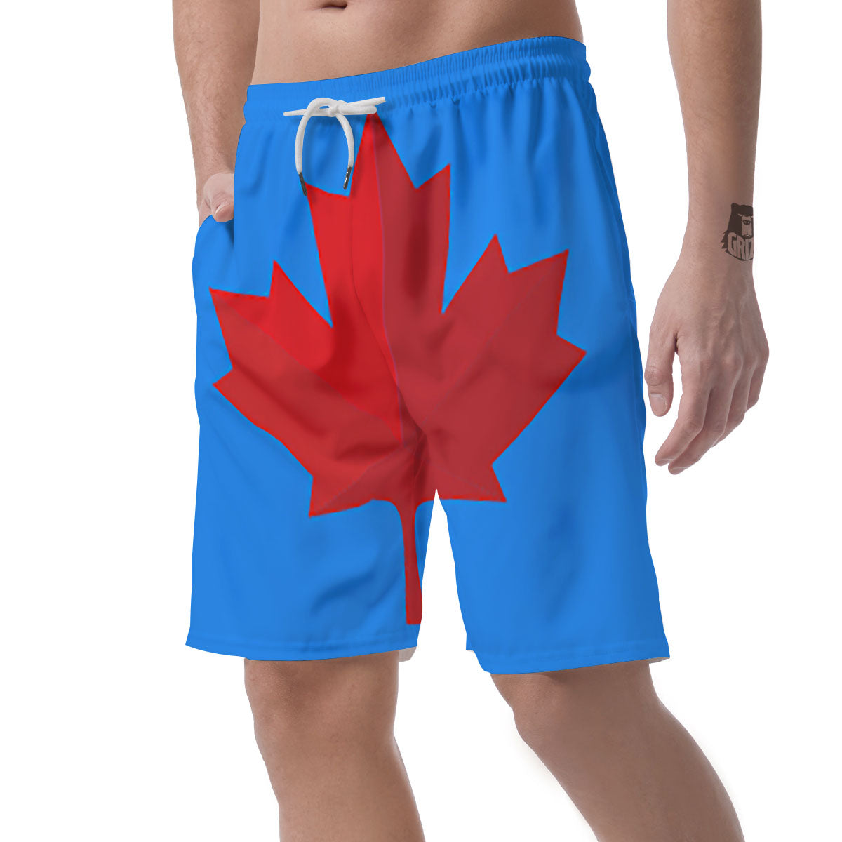 Maple Leaf Autumn Print Men's Shorts-grizzshop
