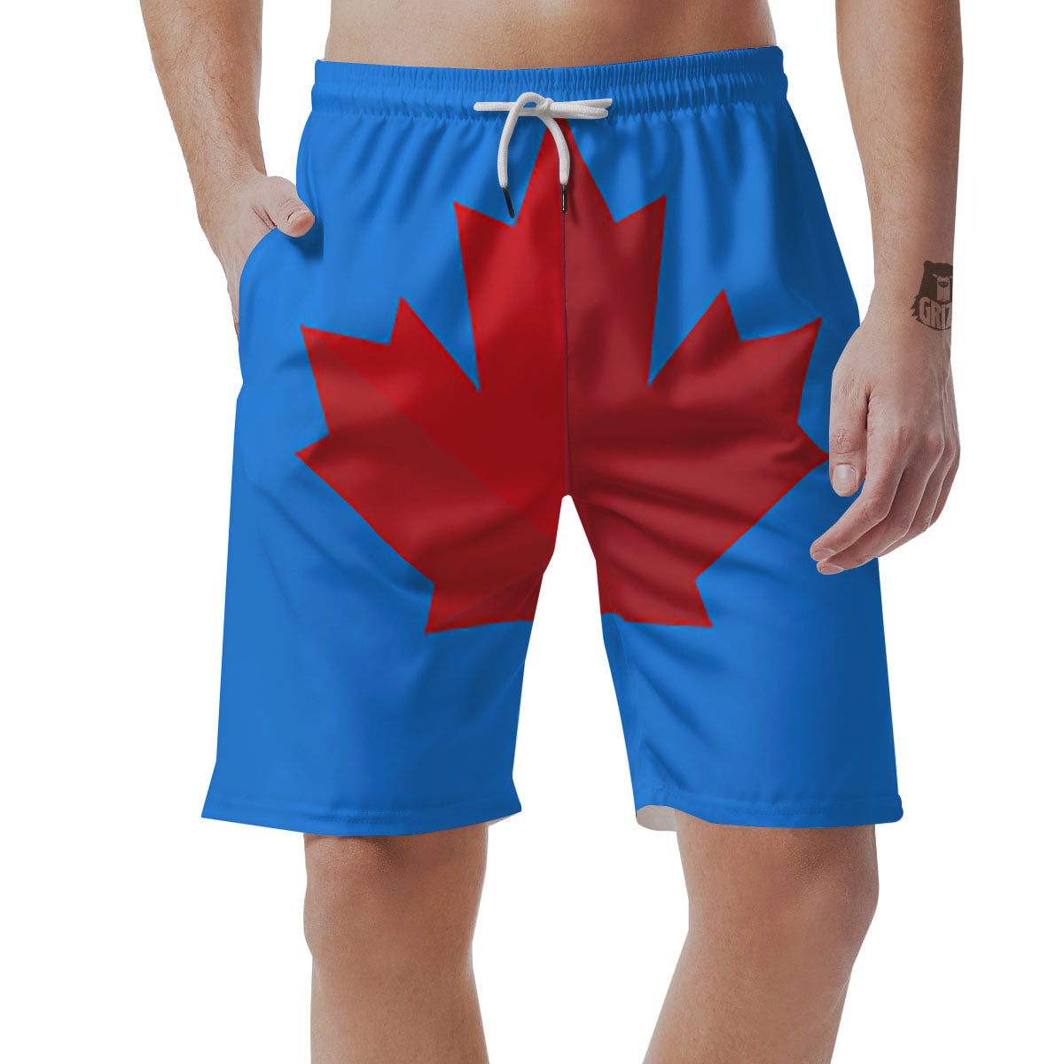 Maple Leaf Autumn Print Men's Shorts-grizzshop