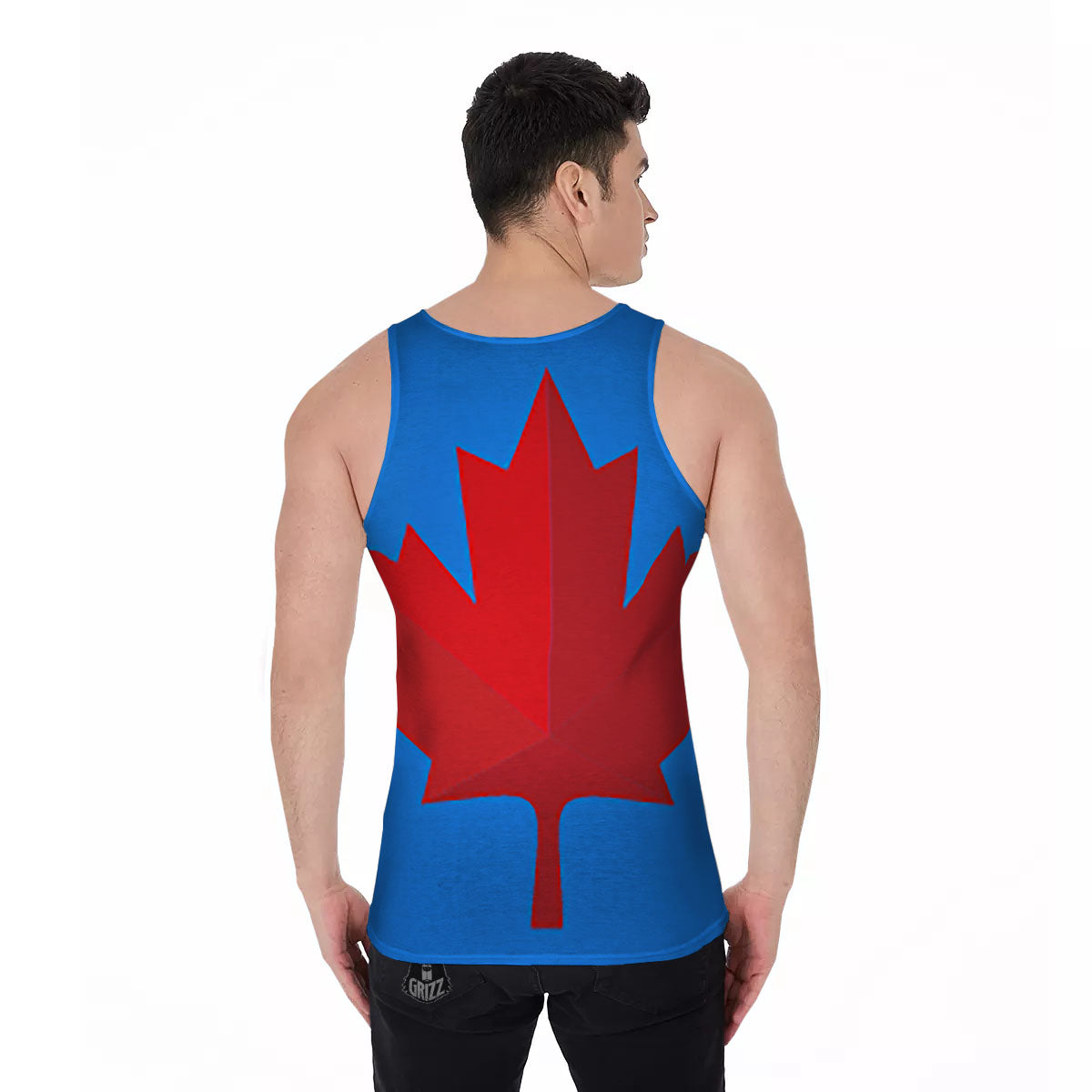 Maple Leaf Autumn Print Men's Tank Top-grizzshop