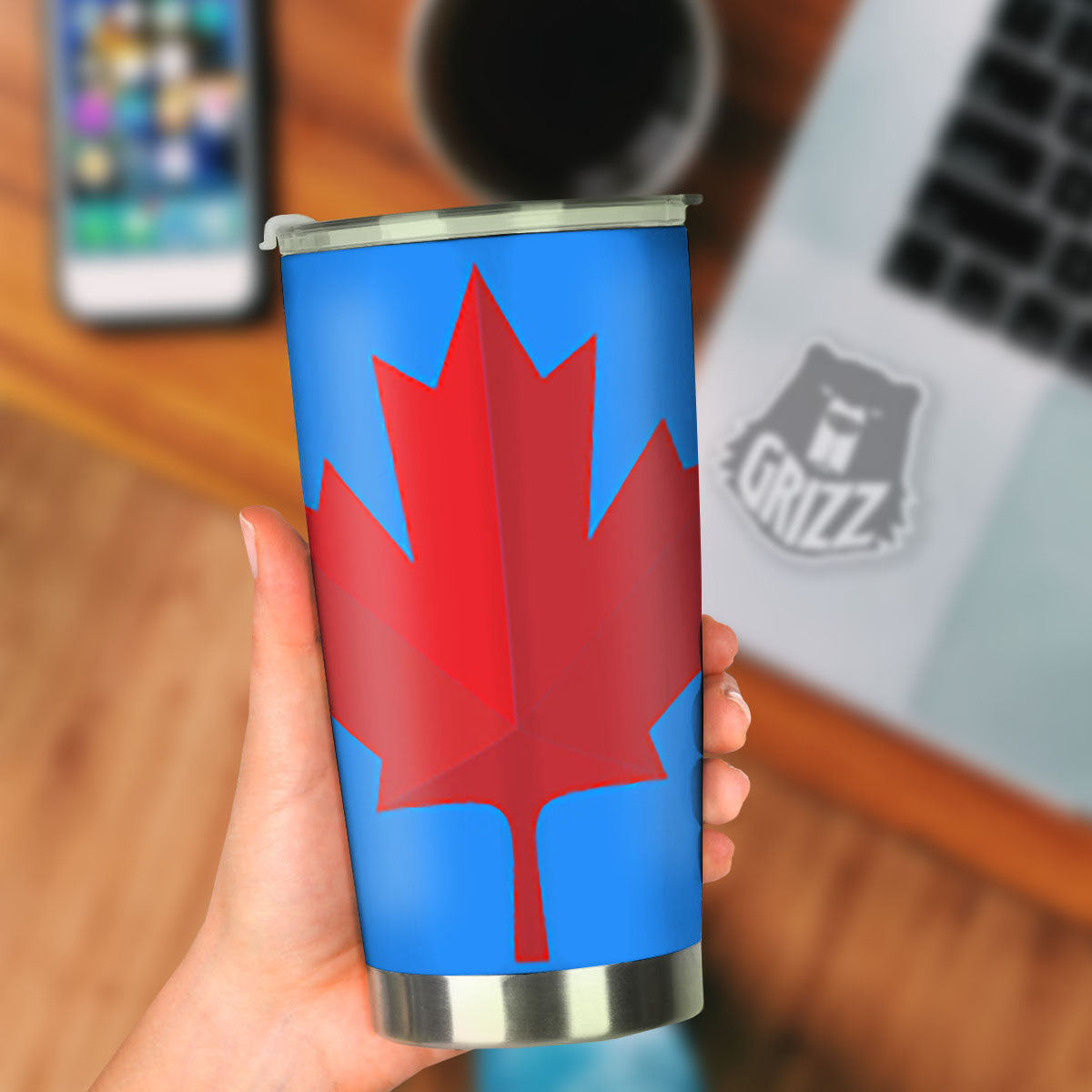 Maple Leaf Autumn Print Tumbler-grizzshop