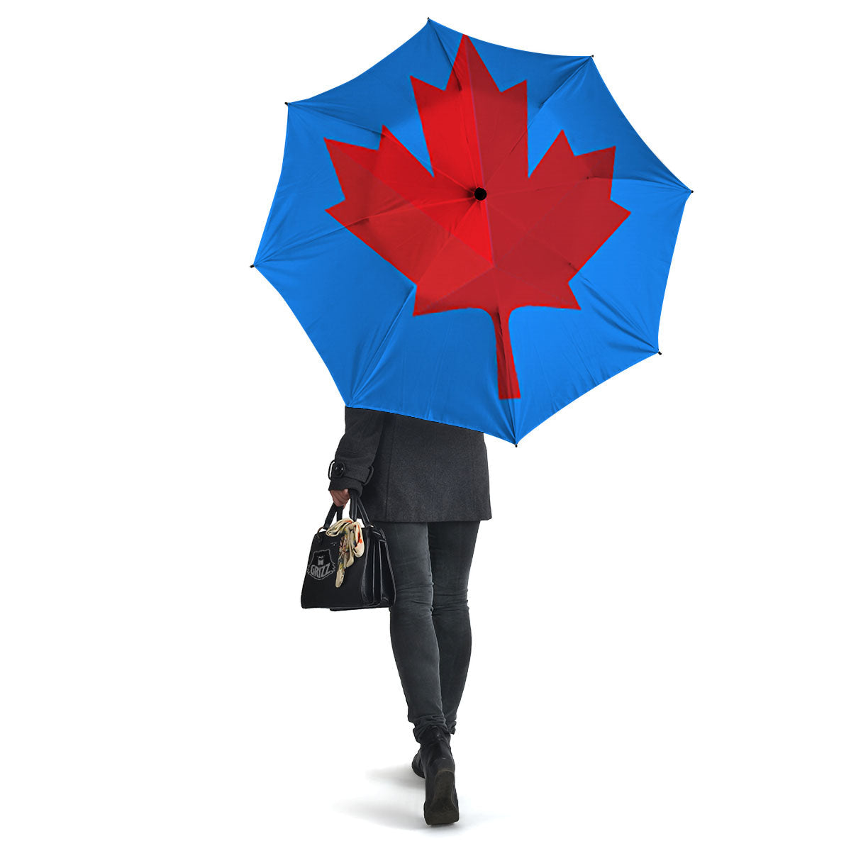 Maple Leaf Autumn Print Umbrella-grizzshop