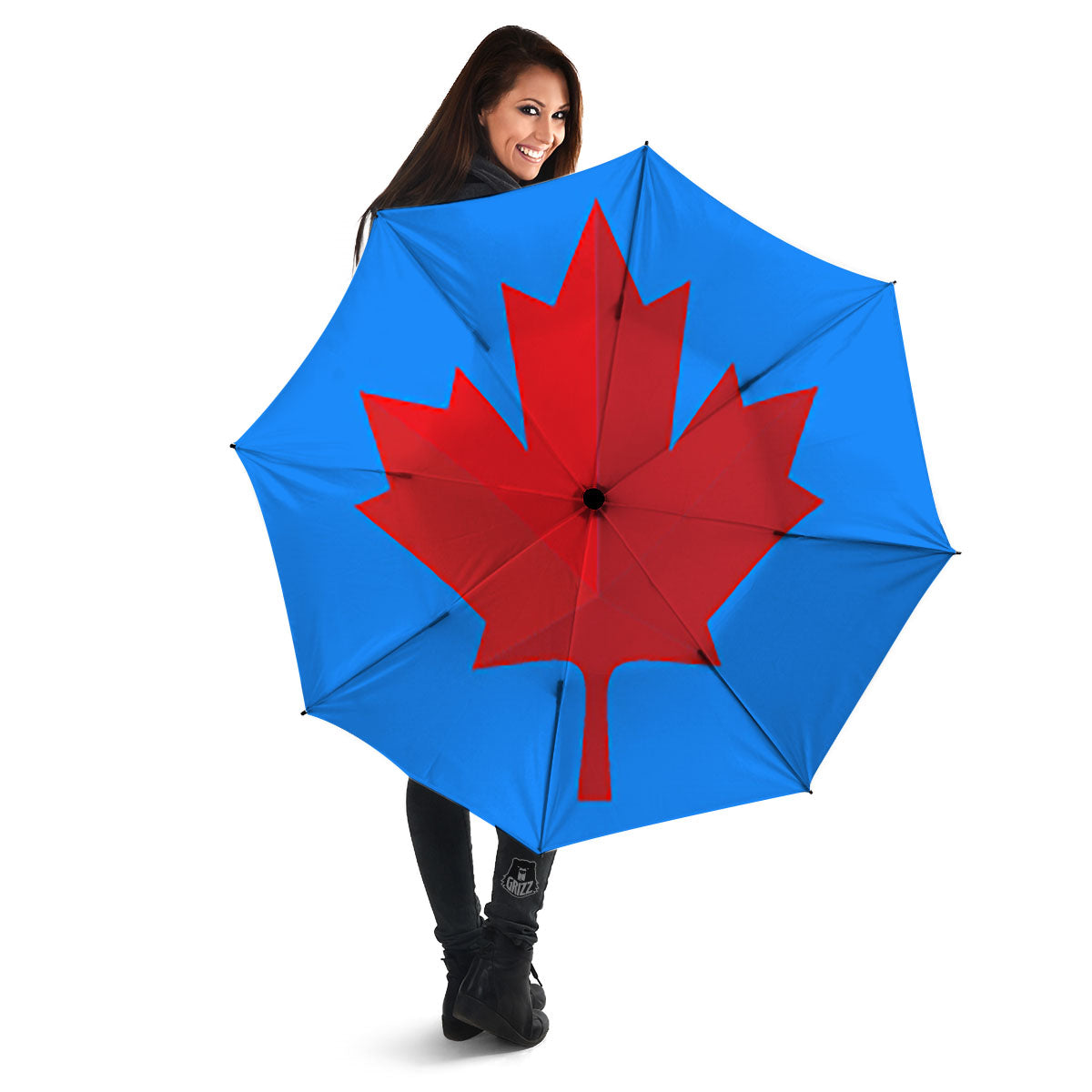 Maple Leaf Autumn Print Umbrella-grizzshop