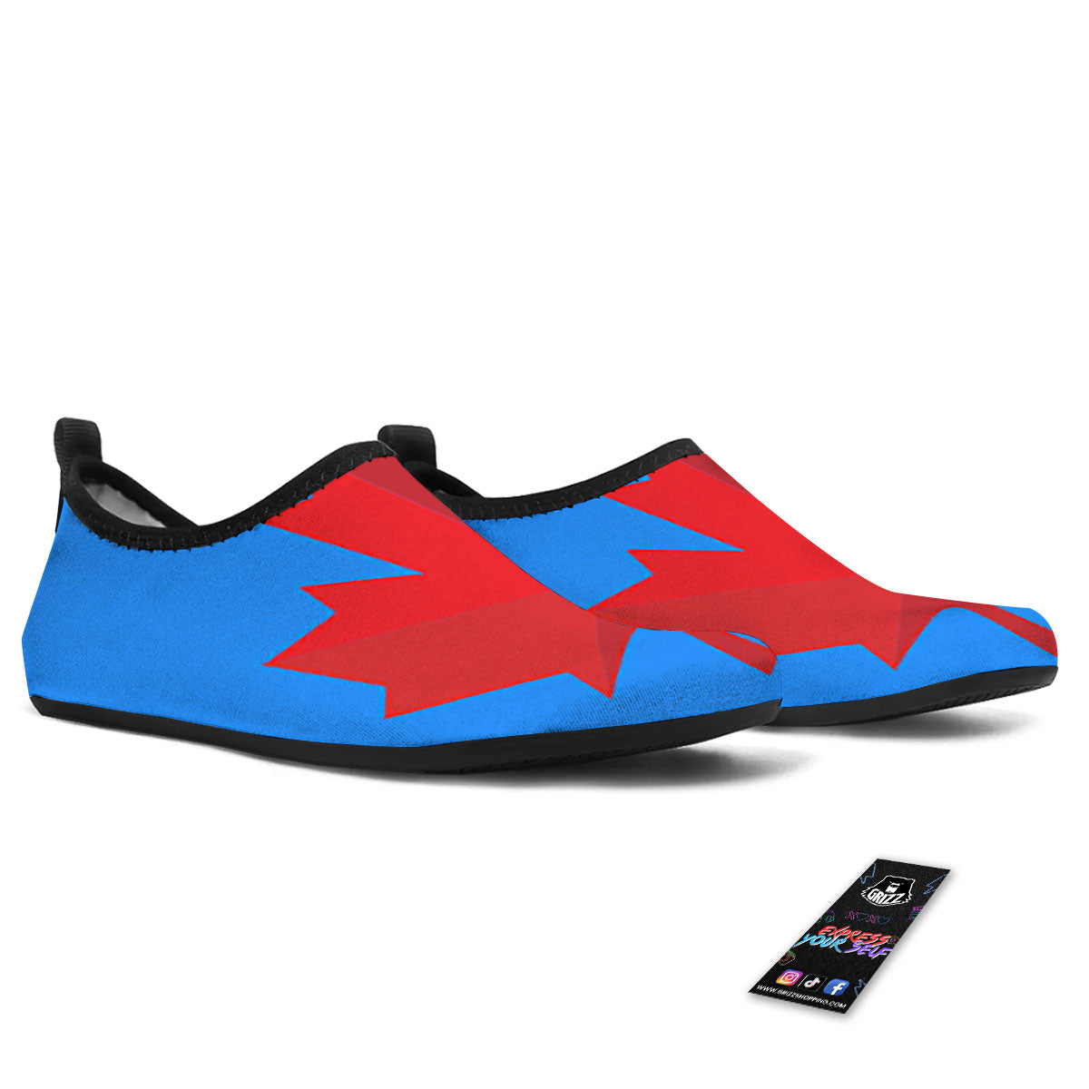 Maple Leaf Autumn Print Water Shoes-grizzshop
