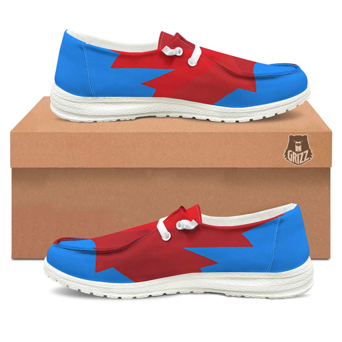 Maple Leaf Autumn Print White Loafers-grizzshop