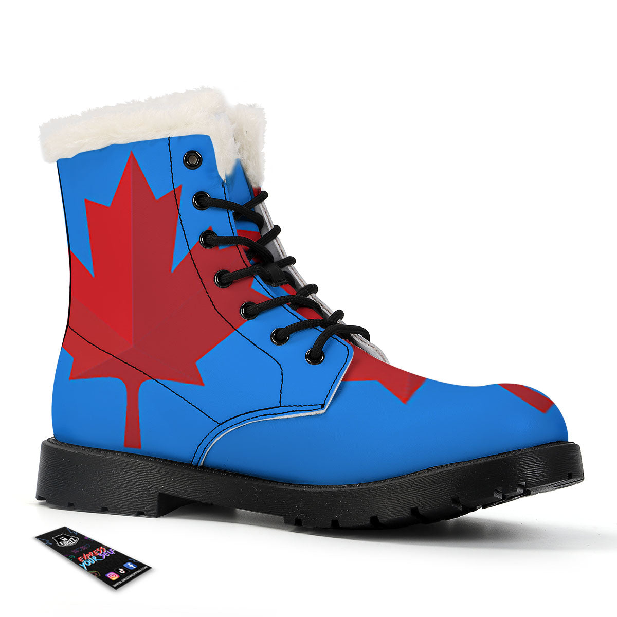 Maple Leaf Autumn Print Winter Boots-grizzshop