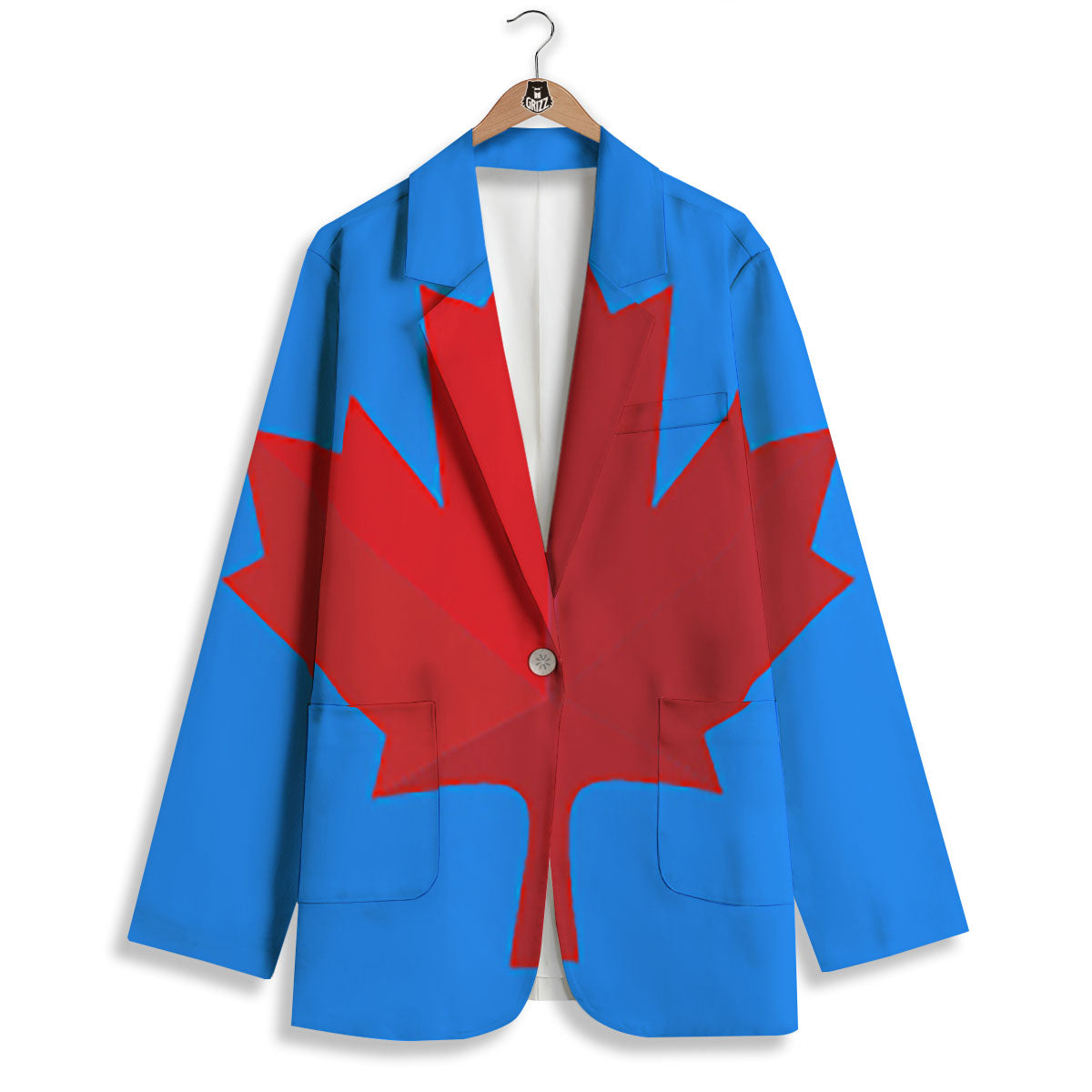 Maple Leaf Autumn Print Women's Blazer-grizzshop