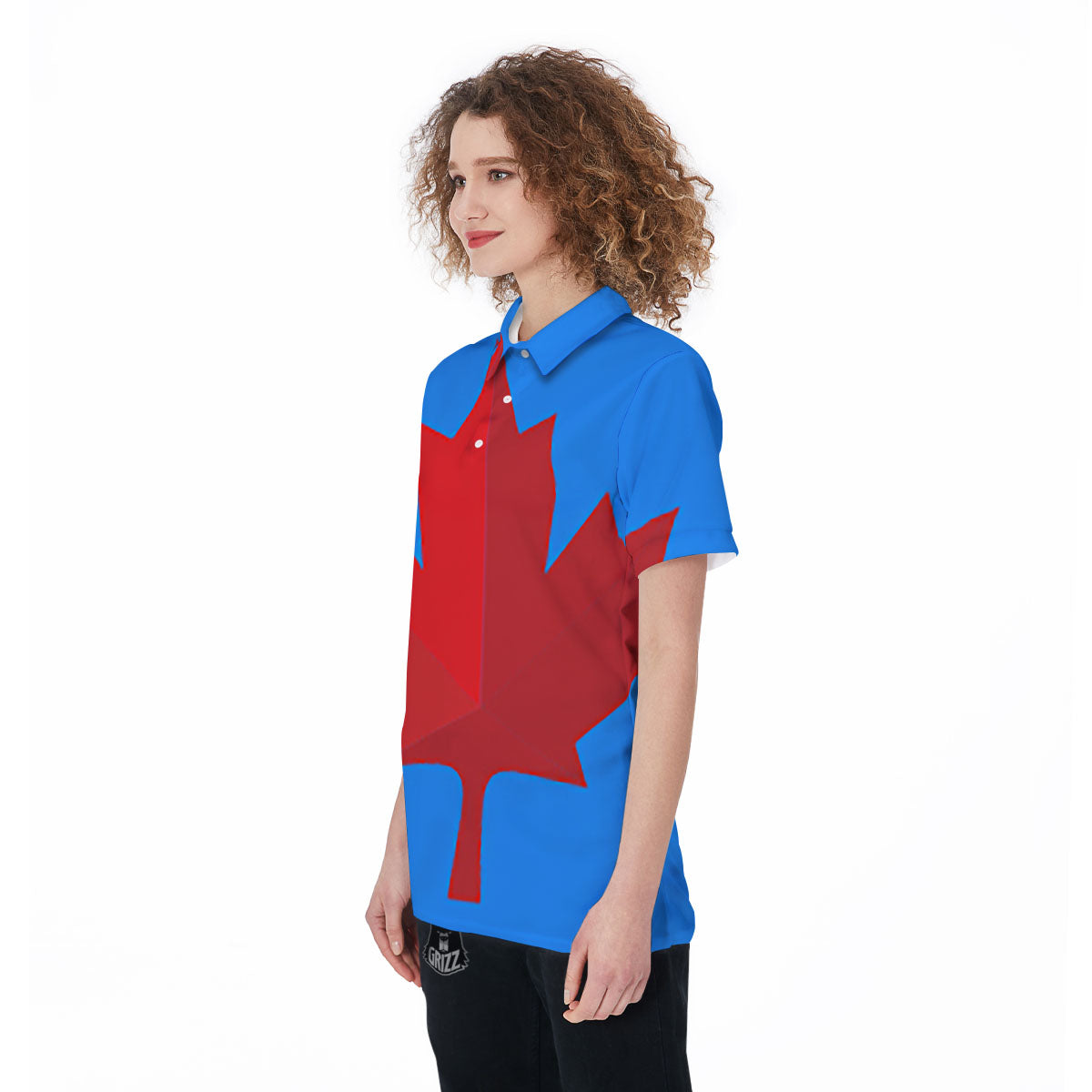 Maple Leaf Autumn Print Women's Golf Shirts-grizzshop