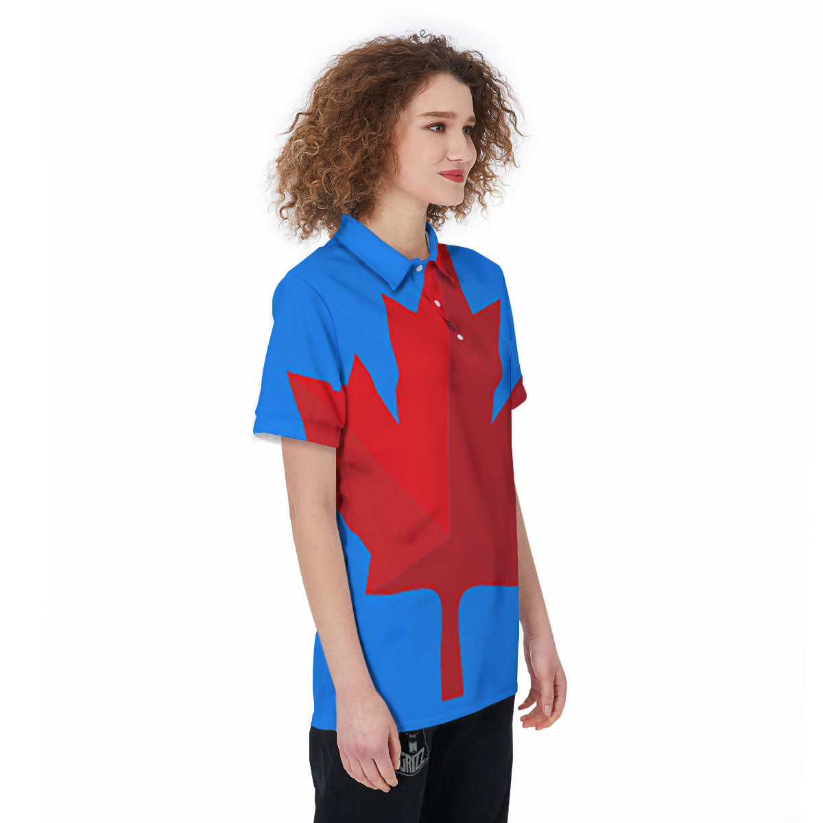 Maple Leaf Autumn Print Women's Golf Shirts-grizzshop