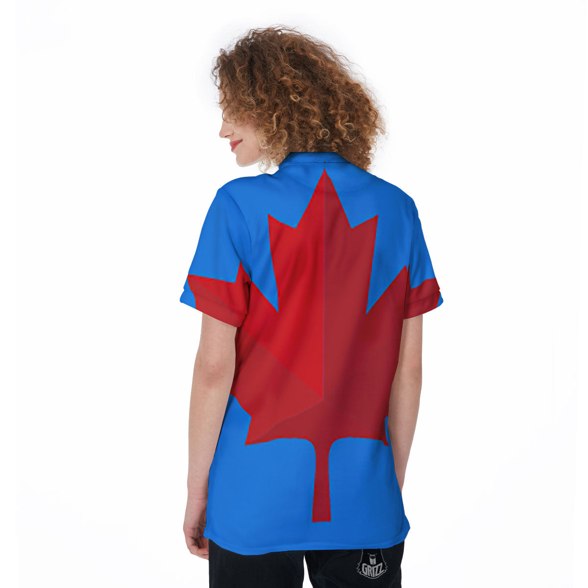 Maple Leaf Autumn Print Women's Golf Shirts-grizzshop
