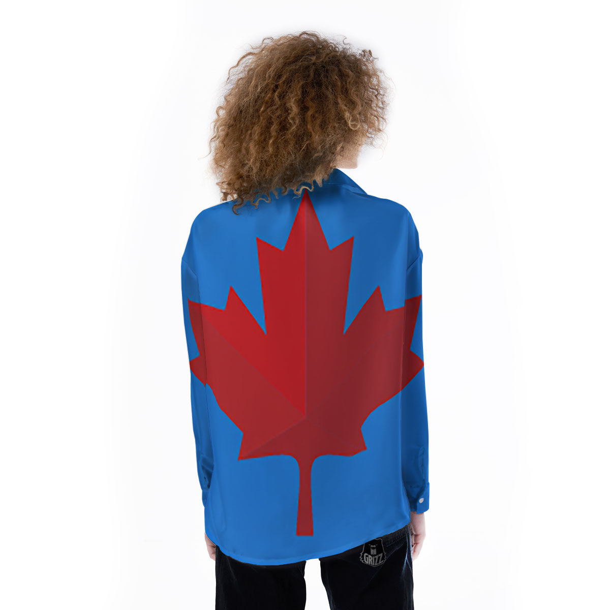 Maple Leaf Autumn Print Women's Long Sleeve Shirts-grizzshop