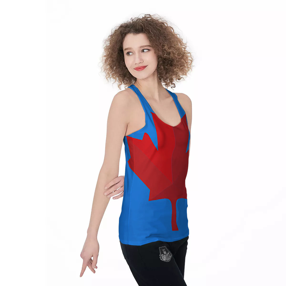 Maple Leaf Autumn Print Women's Racerback Tank Top-grizzshop