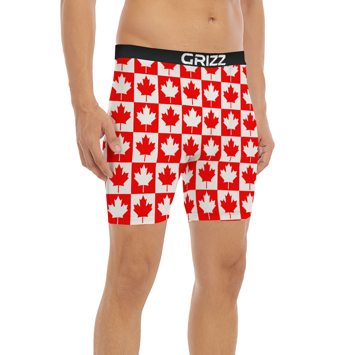 Maple Leaf Canada Print Pattern Boxer Briefs-grizzshop