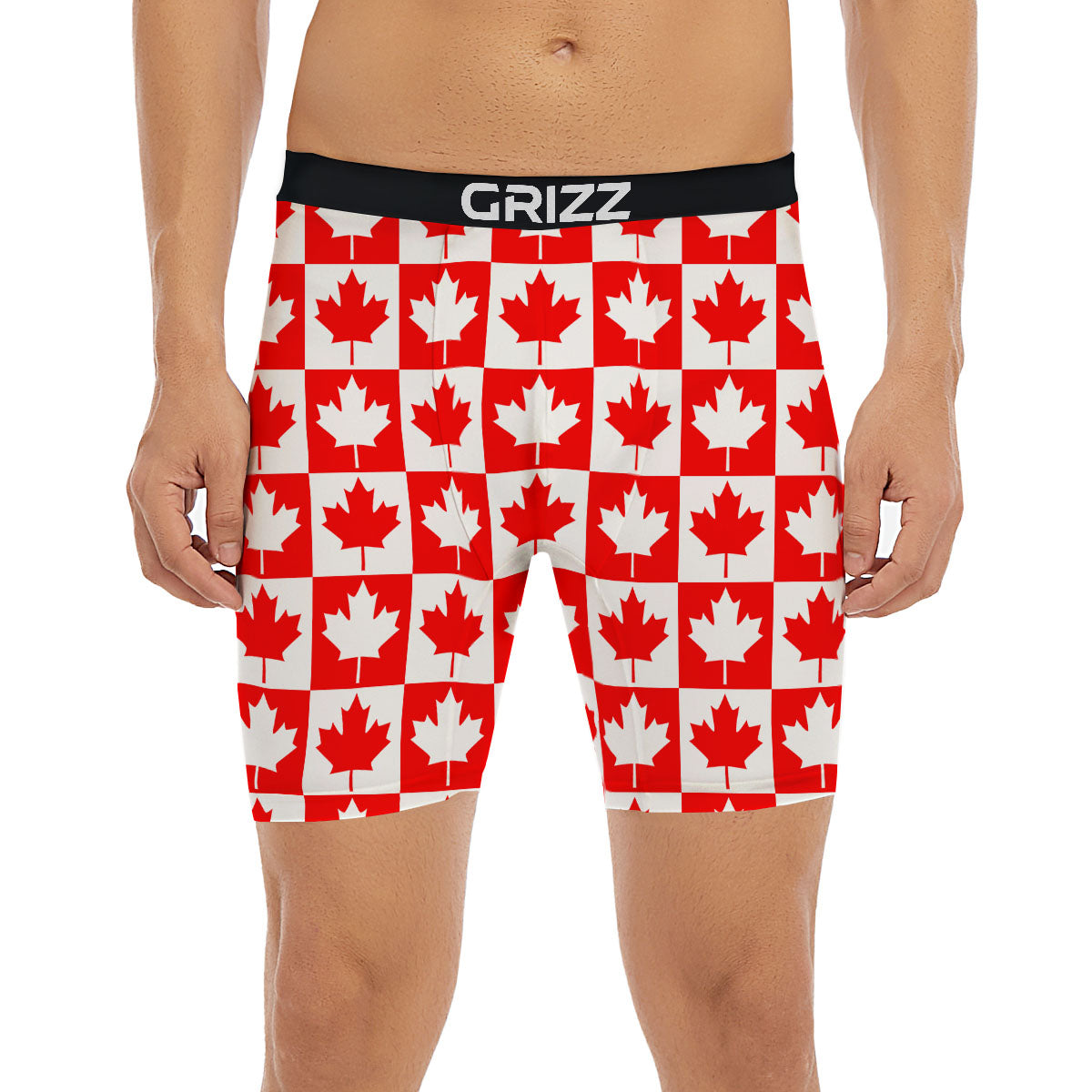 Maple Leaf Canada Print Pattern Boxer Briefs-grizzshop